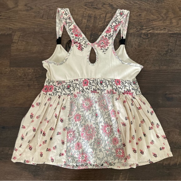 Free People Tibetan Garden Cami Babydoll Tank NWT Sz L Cream - Picture 9 of 9